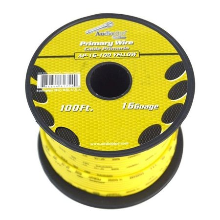 AUDIOPIPE Audiopipe AP16100YW 100 ft. 16 Gauge Primary Wire; Yellow AP16100YW